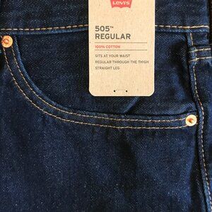 NEW Men's Levi's 505 Regular Fit Straight Leg Jeans Medium Wash 34" x 32"